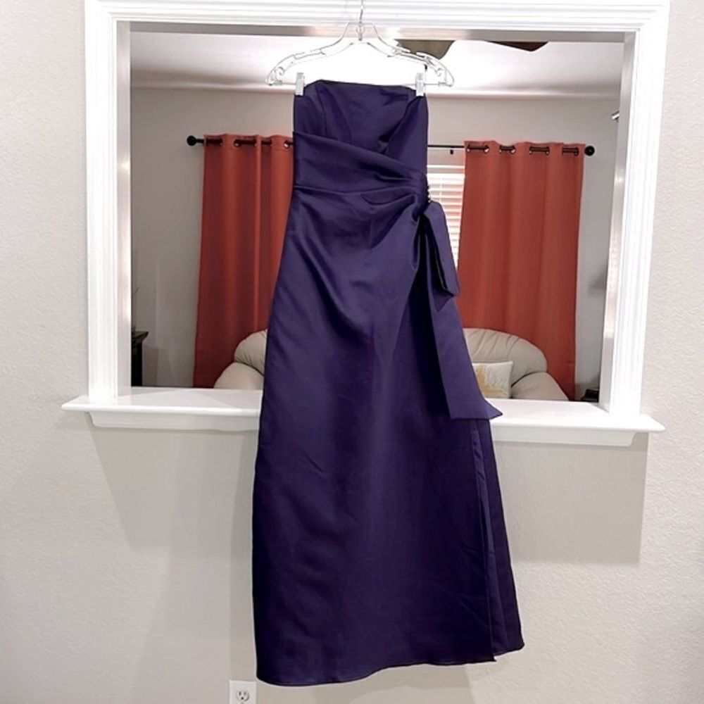 Long Formal Purple Bridesmaids Prom Mori Lee by Madeline Gardner Dress Size 7/8